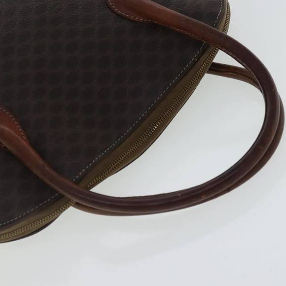 CELINE Macadam Canvas Hand Bag PVC Leather Gold Brown Auth bs19145 - Picture 7 of 16